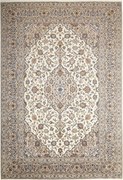 Kashan Tappeto persiano 340x240 Beige (Iran) Annodato A Mano