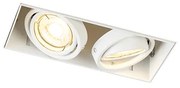 Faretto incasso bianco GU10 orientabile e inclinabile senza cornice 2 luci - Oneon