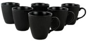 Tazze in ceramica nera in set da 6 pezzi 0,3 l - Hermia