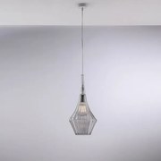 Sospensione in ferro con vetro grigio pyrex 1 luce zeus