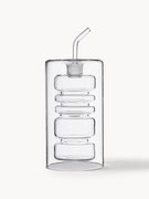 Distributore aceto e olio in vetro borosilicato fatto a mano Rings alt. 19 cm