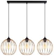 Lampadario a sospensione con filo MATT 3xE27/60W/230V nero/rame