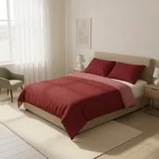 Parure copripiumino matrimoniale in microfibra mano pesca bordeaux