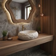 Lavabo da appoggio Rea Mika Beige