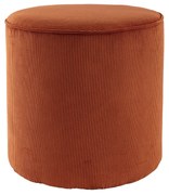 Pouf rotondo in velluto a coste color bruciato D40 cm LOUIS