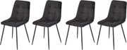 Set di 4 sedie K547 in tessuto nero H87 cm