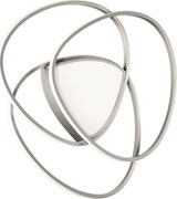 Plafoniera Led ROSE dimmerabile in metallo verniciato Argento D64 cm