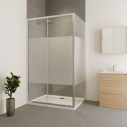 Box doccia con ingresso frontale scorrevole Verve L 110 x H 190 cm, vetro 6 mm serigrafato profilo cromato