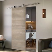 Porta scorrevole reversibile Swin in mdf marrone, L 93 x H 212 cm, con binario Toledo