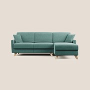 Edgar divano letto angolare in tessuto felis impermeabile T03 verde acqua 243 cm destro (mat. 120x197)