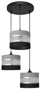 Lampadario a sospensione con filo HELEN 3xE27/15W/230V nero/grigio/argento