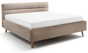 Letto matrimoniale imbottito beige con contenitore con rete inclusa 160x200 cm Lotte – Meise Möbel