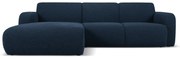Divano angolare blu scuro in tessuto bouclé (angolo sinistro) Molino - Micadoni Home