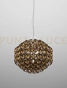 Giogali sospensione 65 cristallo bronzo e cromo lucido 4 luci attac...