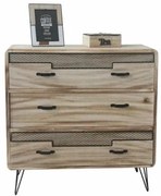 Cassettiera DKD Home Decor   Naturale Nero Legno di  paulownia (80 x 38 x 79 cm)