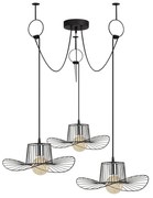Lampada a sospensione nera per 3 lampadine Tel Hat - Opviq lights