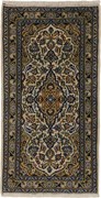 Kashan Tappeto 70 x 130 Verde (Iran) Annodato A Mano