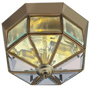 Plafoniera Contemporanea Pisa Iii Ottone Vetro 1 Luce E14