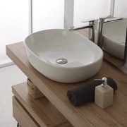 Lavabo D'Appoggio 60x40 Cm Bianco Lucido