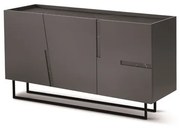 Madia credenza 3 ante inserti Marmo Nero con scocca Antracite GIRONA con piedini sagomati