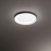 Plafoniera Contemporanea Edge Alluminio Bianco Led Integrato 38W