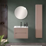 Mobile bagno sospeso cannettato 60 cm rosa con specchio   Bali