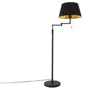 Lampada da terra nera con paralume nero e braccio regolabile - Ladas Deluxe