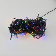 Catenaria Natalizia LED, 8 GIOCHI DI LUCE, 8m, Cavo VERDE, IP44, MULTICOLOR Colore Multicolor
