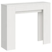 Consolle 90x25 cm allungabile a 181 cm in nobilitato Bianco Frassino - SLICK