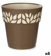 Vaso Autoirrigante Stefanplast Cloe Marrone Plastica 25 x 25 x 25 cm (6 Unità)