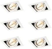 Set di 6 faretti da incasso bianchi AR111 regolabili - Oneon