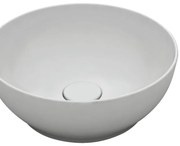 Lavabo da appoggio tondo in ceramica L 38 x P 20 x H 14 cm bianco