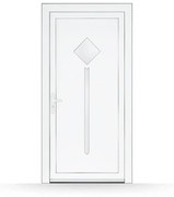 Porta di servizio, 98x198 cm, PVC, bianco, apertura a destra verso l'esterno, modello Cesena, configura individualmente