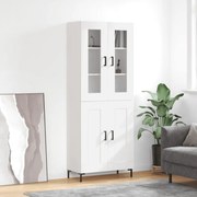 Credenza bianca 69,5x34x180 cm in legno multistrato