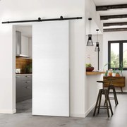 Porta scorrevole reversibile Trinity in mdf bianco, L 93 x H 212 cm, con binario Retro