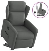 Poltrona Alzapersona Reclinabile Grigio Scuro İn Tessuto /