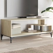 Mobile tv rovere sonoma 102x40x41cm legno e acciaio a polvere