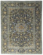 Kashan Tappeto 210 x 270 Blu (Iran) Annodato A Mano
