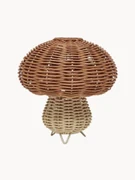 Lampada da tavolo in rattan fatta a mano Mushroom