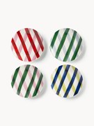 Set di 4 piatti da colazione dipinti a mano con design natalizio Bliss