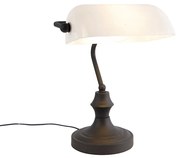 Lampada da notaio classica nera con vetro opalino - Banker