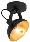 Plafoniera industriale nera con oro 15 cm regolabile - Magnax
