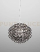 Giogali sospensione 65 cristallo fume' e cromo lucido 4 luci attacc...