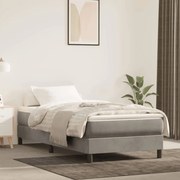 Materasso A Molle Grigio Chiaro 120x190x20 Cm İn Velluto /