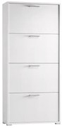 Scarpiera Puzzle 4 ante doppia profondità L 67 x H 147 x P 28 cm 24 paia, bianco