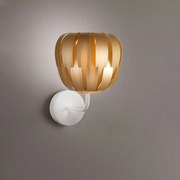 Lampada Da Parete Moderna 1 Luce Queen In Polilux Oro D29 Made In Italy