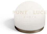 Domu lampada da tavolo grande bronzo vetro bianco 1 luce attacco gx53