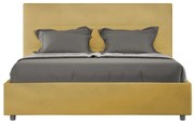 Letto contenitore da 160x190 in microfibra ocra Mika
