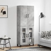 Credenza grigio cemento 69,5x34x180 cm in legno multistrato