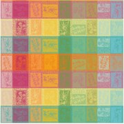 Tovaglia rotonda in cotone con rivestimento acrilico in jacquard Arc En Ciel